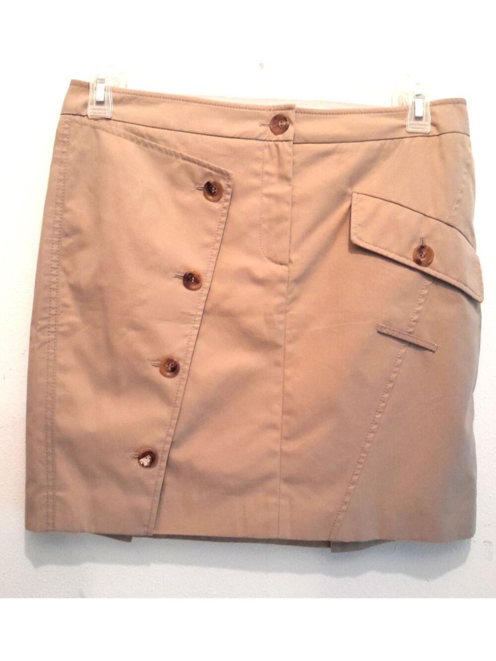 Burberry London Mini Skirt Designer Preppy Casual UtilityTan Pockets Size 10